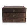 1Pcs Solid Wood Storage Desk Box Retro Drawer Type Desktop Organizer Office Desktop Jewelry Cosmetic Organizer
