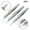 Reverse Tweezer Ceramic Heat Resistant 3 Pcs Anti-Static Set Stainless Steel Straight Tweezer 135-140mm Length