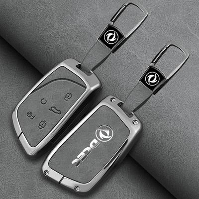 Nouveau boîtier de protection en alliage de zinc et cuir pour clé de voiture avec porte-clés, accessoires de protection sans clé pour Dongfeng Aeolus