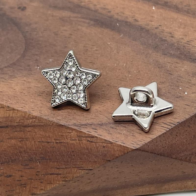 

10PCS Rhinestone Star Buttons Crystal Glass Bead Button DIY Sewing Shank Button Decorative for Women Sweater Coat