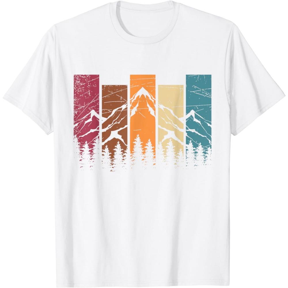 2024 Summer Wildlife Forest Shirt Natural Trees Vintage Outdoor Mountain Hiking T-shirt