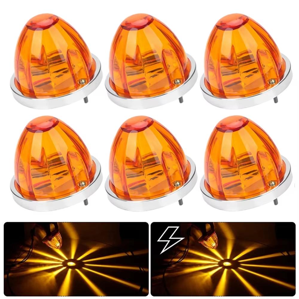 

6PCS LED Watermelon Lights Clearance Truck Trailer Strobe Side Marker Light Turn Signal Marker Indicators Warning Light