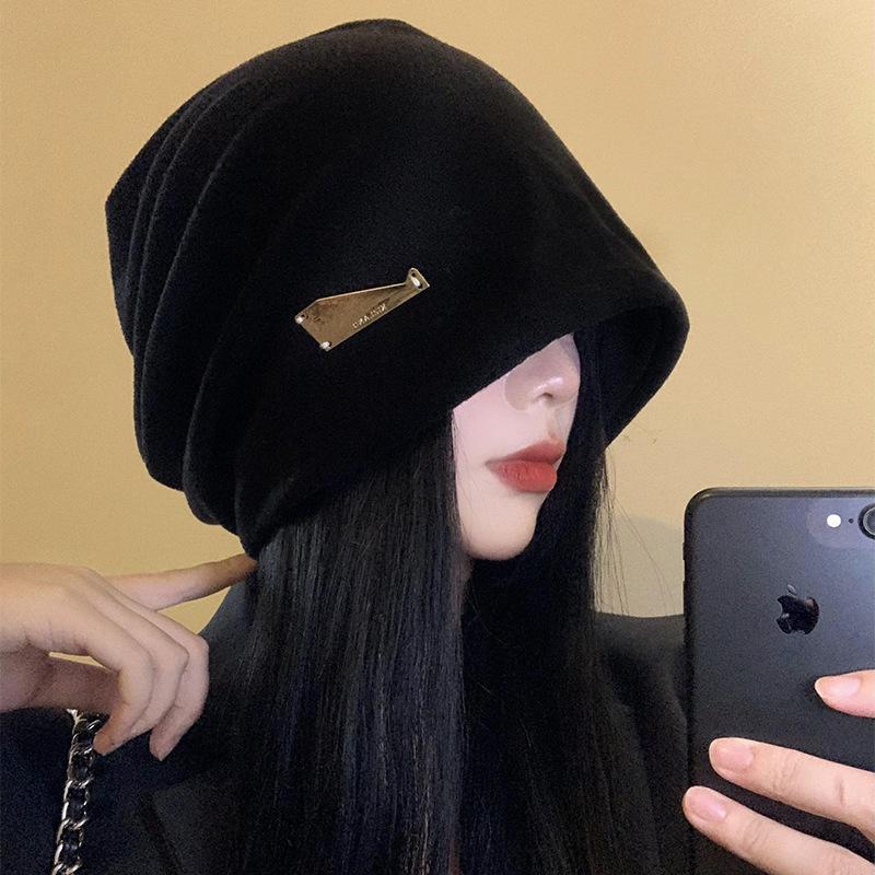 Women's autumn and winter hats, crimped warm knitted hats, ear protectors, cold-proof pullovers, and headcaps for men
