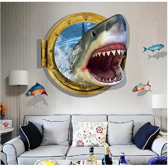 U-Shark® 3D Self-Adhesive Removable Break Through The Wall Vinyl Wall Stickers/Murals Art Decals Decorator (Blue Sky(27.6" X 35.4"/ 70cm*90cm))