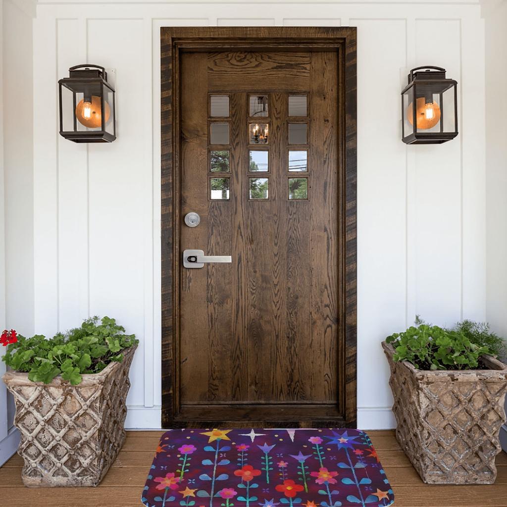 1PC Flowers Pattern Kitchen Rug Non-Slip Door Mat Pop Design Bathroom Rug Bath Mat Carpet for Home Sink Laundry Decoreeree