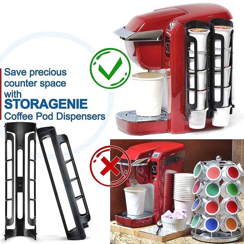 2Pcs Coffee Pod Holder Space Saving K-Cup Pod Storage Organizer Compatible With Keurig Coffee Makers Dual-Compartment Organizer
