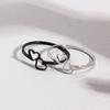 Stainless Steel Ring Hollow Double Heart Fashion Ladies Loop Design  Non Fading Rings for Women  Party Sweet Lovers Gifts