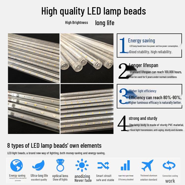 Wasserdichte LED Meteor Dusche Lichter für Bäume im Außenbereich - Dynamischer Fließender Sternenhimmel-Effekt