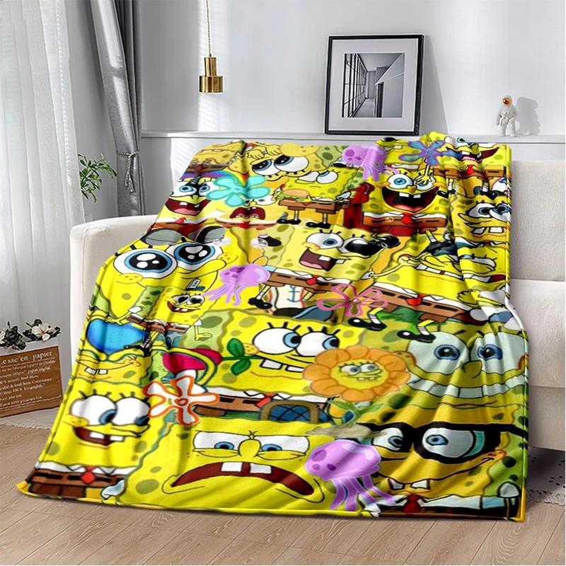New Style Funny S-SpongeBob Patrick Star Cartoon Soft Plush Blanket,Flannel Throw Blanket for Living Room Bedroom Bed Sofa