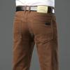 Cotton Men's Stretch Slim Jeans Green Soft Comfortable Casual Straight Denim Pants Trousers Large Size