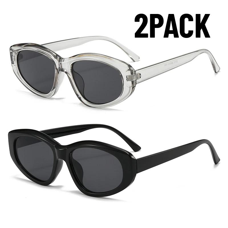 1/2PACK Oval Sunglasses Women Men Fashion Multicolor Gradient Shades Sun Glasses Designer Brand Eyewear Gift