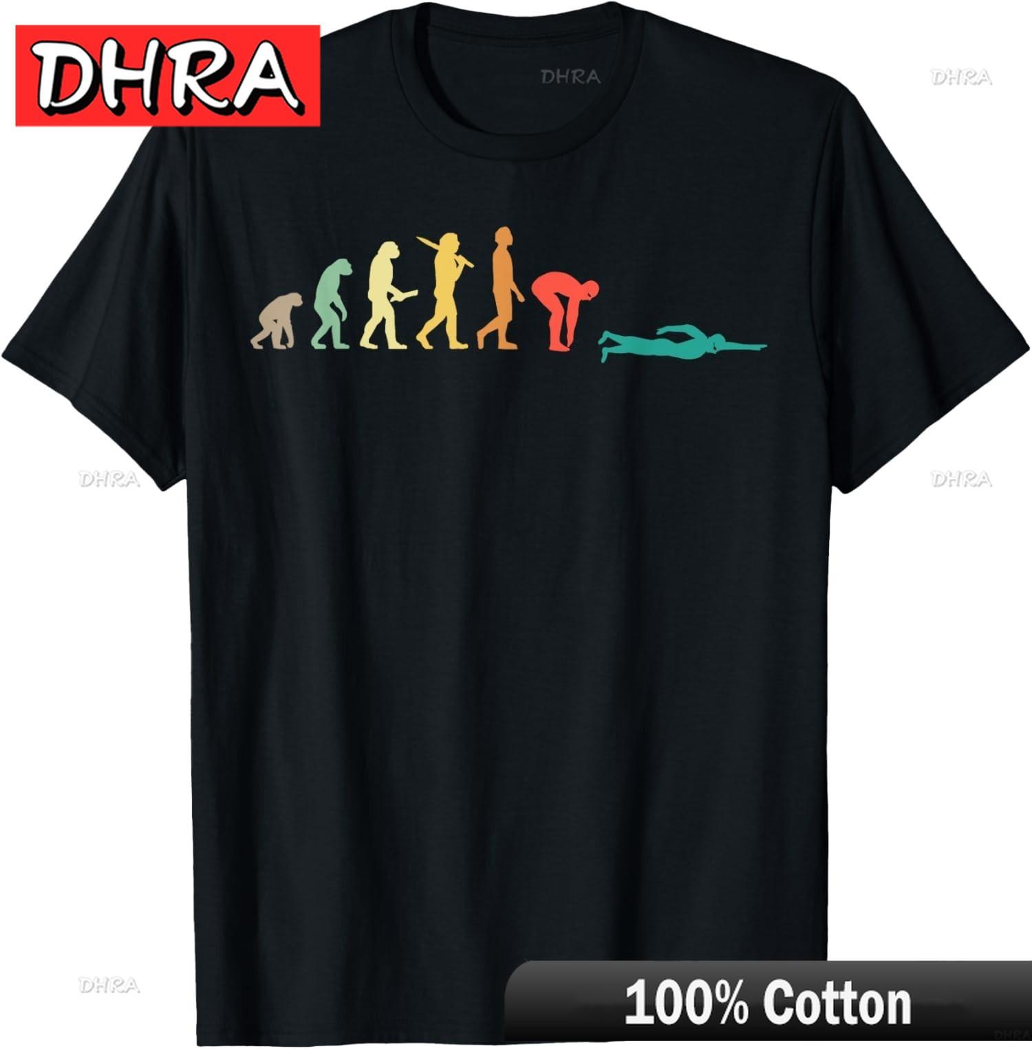 

Retro Swimming Evolution Gift for Swimmers Unisex TShirt Graphic Tshirts Cool Cool Colorful Tees Tops for Couples TShirt Boys 4XL