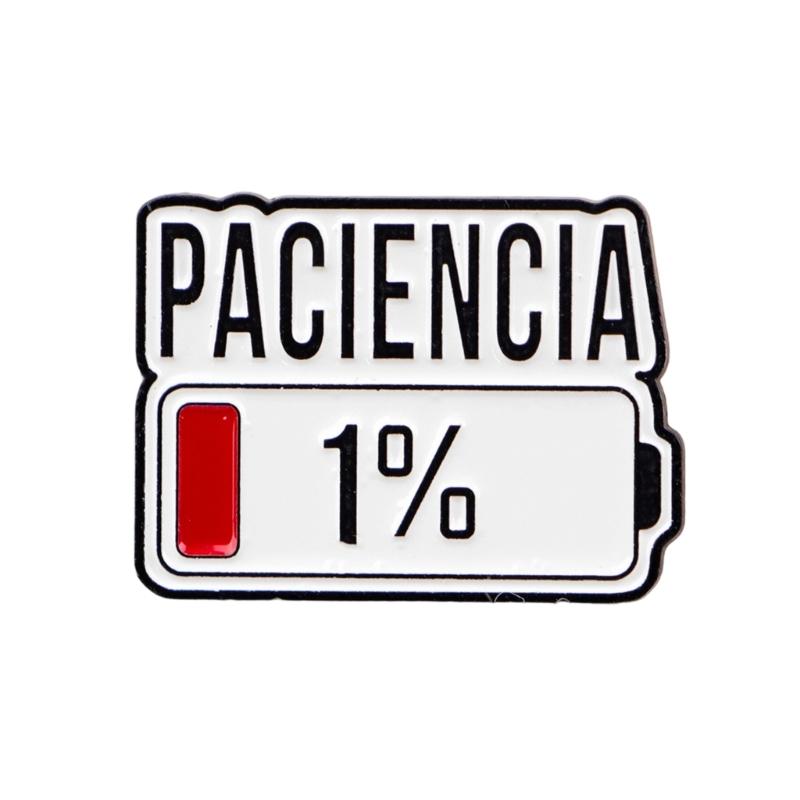 

Funny 1 Percent Patience Remaining Metal Brooch Wear Resistant Metal Badge Stylish Lightweight Gift For Friends Family 1