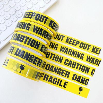 Decorative Warning Tape: Black Font On Yellow Background, 2.4CM Wide, 25M Roll