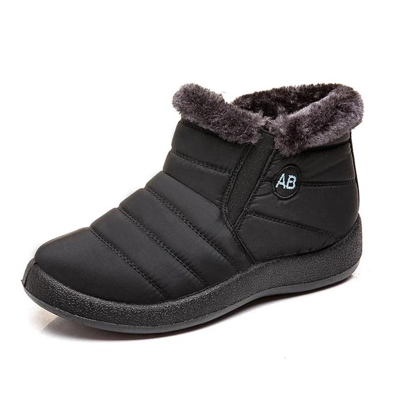Fashion Women's Plus Size Winter Snow Boots Comfort Faux Fur Lined Warm Cotton Shoes Zipper Thick Sole Waterproof Ankle Botas Mujer 2025