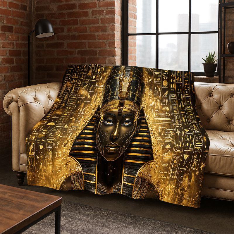 Starověký Egypt Smrt Anubis Faraon Kreslený Flanelová deka Měkká přehozová deka do ložnice obývacího pokoje postele Cestování Kempování Piknik