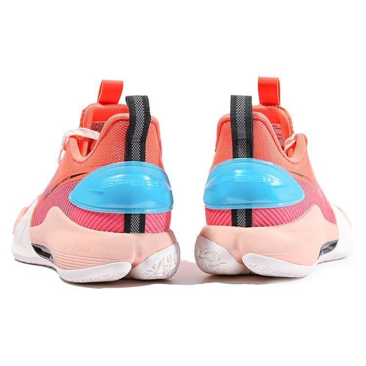 Li Ning Speed 7 Slip Resistant Abrasion Resistant Cushioning Low Top Basketball Shoes Men's Camellia Red ABPT013-8