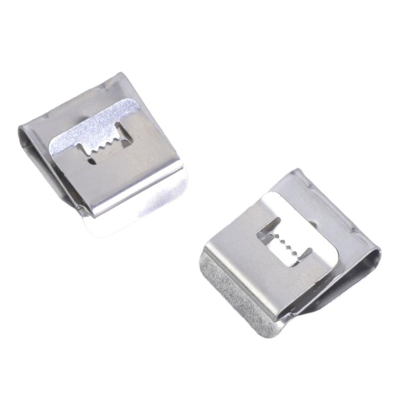 Paket med 200 rostfria kabelklämmor för solpanelsledningshantering och elektrisk organisation