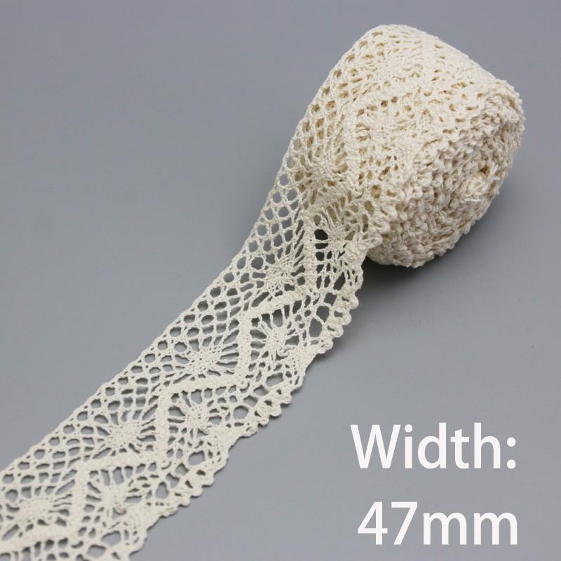 Baumwoll-Spitzenband Beige DIY Handgemacht Hochzeitsparty Basteln Geschenkverpackung Patchwork Gehäkelte Spitze (5 Meter/Lot)