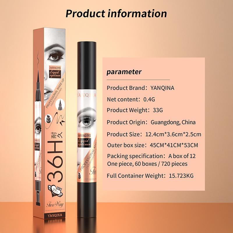 Doppelkopf-Sternsiegel-Eyeliner, wasserfest, nicht verschmierend, für Anfänger, Herz, Pflaume, verzierter Eye-Tail-Eyeliner