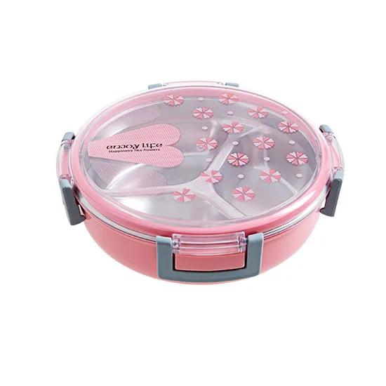 Portable Lunch Box, 3 Grids Container Storage Box, Healthy Plastic Stainless Steel Food Container, School Picnic Food Fruit