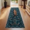 Retro Persian Runner Rug Light Luxury Non Slip Floor Mat Easy Care Porch Corridor Kitchen Bedroom Home Decoration