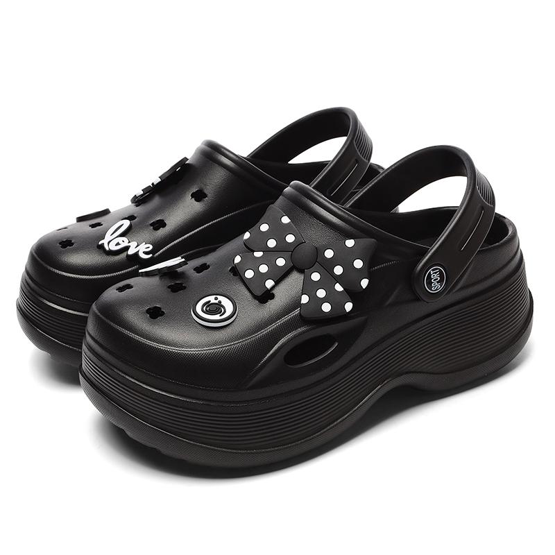 Lucyever Eva Robustní Platformové Sandály Dámské Léto 2024 Silná Podrážka Dřeváky Zahradní Boty Žena Uzavřená Špička Protiskluzové Plážové Nazouváky