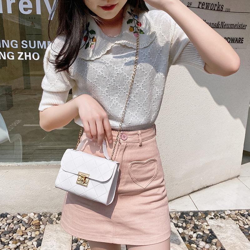 Women's bag summer new trend fashion oblique span women's bag lock chain one shoulder women's bag