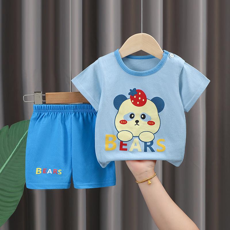 2026 Summer Children's Short Sleeve Set Pure Cotton Thin T-shirt Children's Clothing