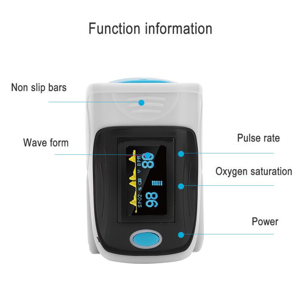 Pulsoximeter für die Fingerspitze Blutsauerstoffsättigung Pulsmesser Detektor für Fitness ZuhauseBlau