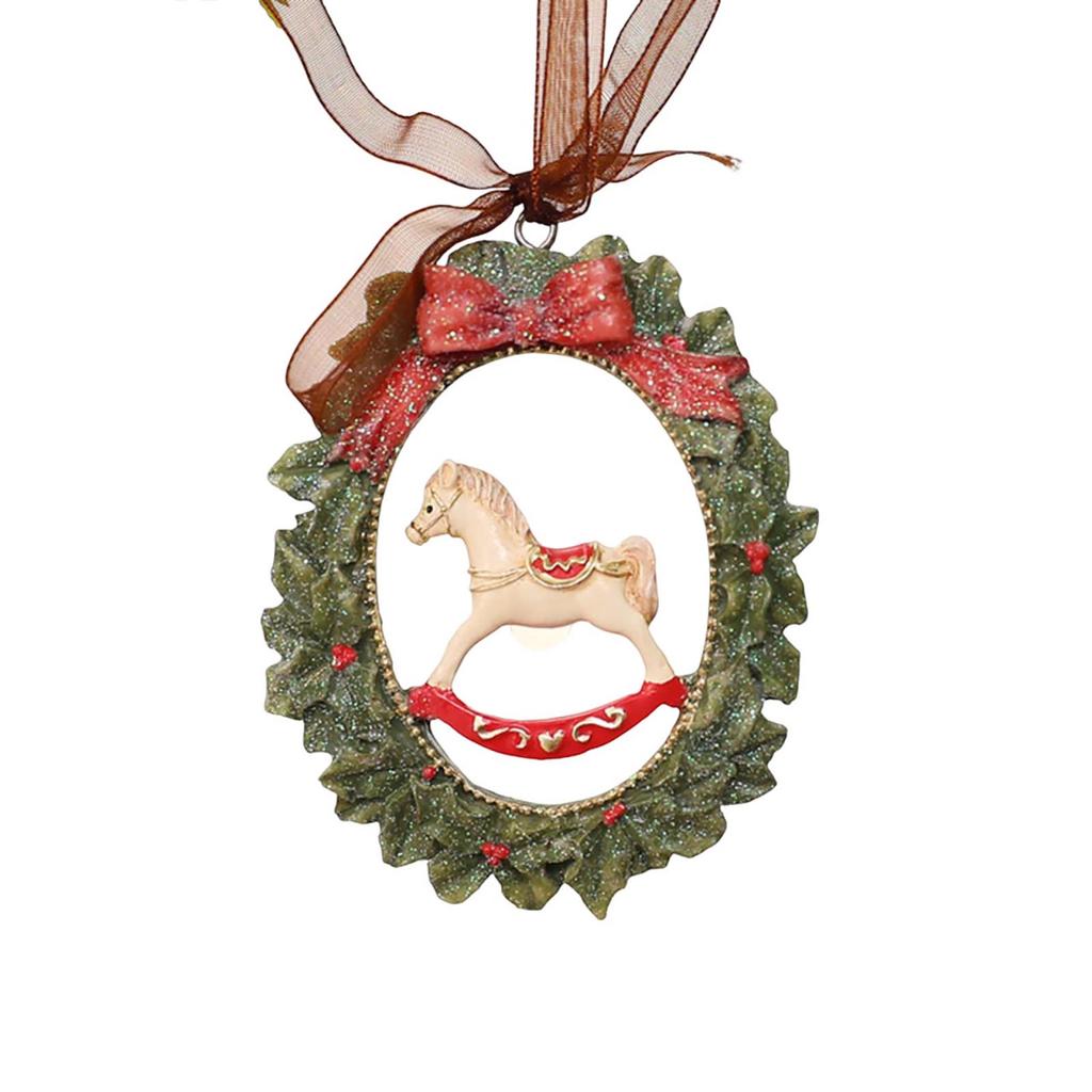 Vintage 3D Christmas Decoration Resin Pendant Christmas Decoration Christmas Tree Gift Bell Trojans Hanging Decoration