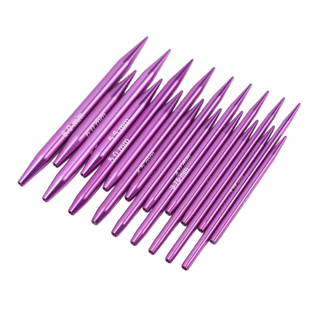 9 Pairs Interchangeable Circular Needle Set Purple 3.0mm 6.0mm Short Knitting Needles and 4 Cables for Socks Sweaters