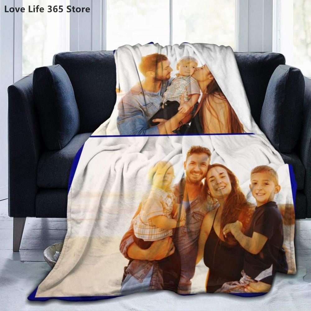 Custom Blanket With Words Picture Collage Blankets Birthday Souvenir Christmas Gifts Throw Blanket