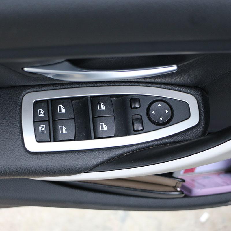 For BMW F30 F34 F48 X1 Window Switch Lift Panel Trim Stainless Steel Frame Performance Car Interior Accessories