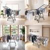 Space Saving Drying Rack Heavy Duty Foldable Floor-standing Clothes with Wheels & Shoe Rack Wing Type Sturdy 200lbs Capacity Portable Collapsible