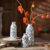Vintage Ceramics Vases Ornaments Blue and White Porcelain Living Room Decoration Dried Flower Crafts Study Rooms Home Decorative