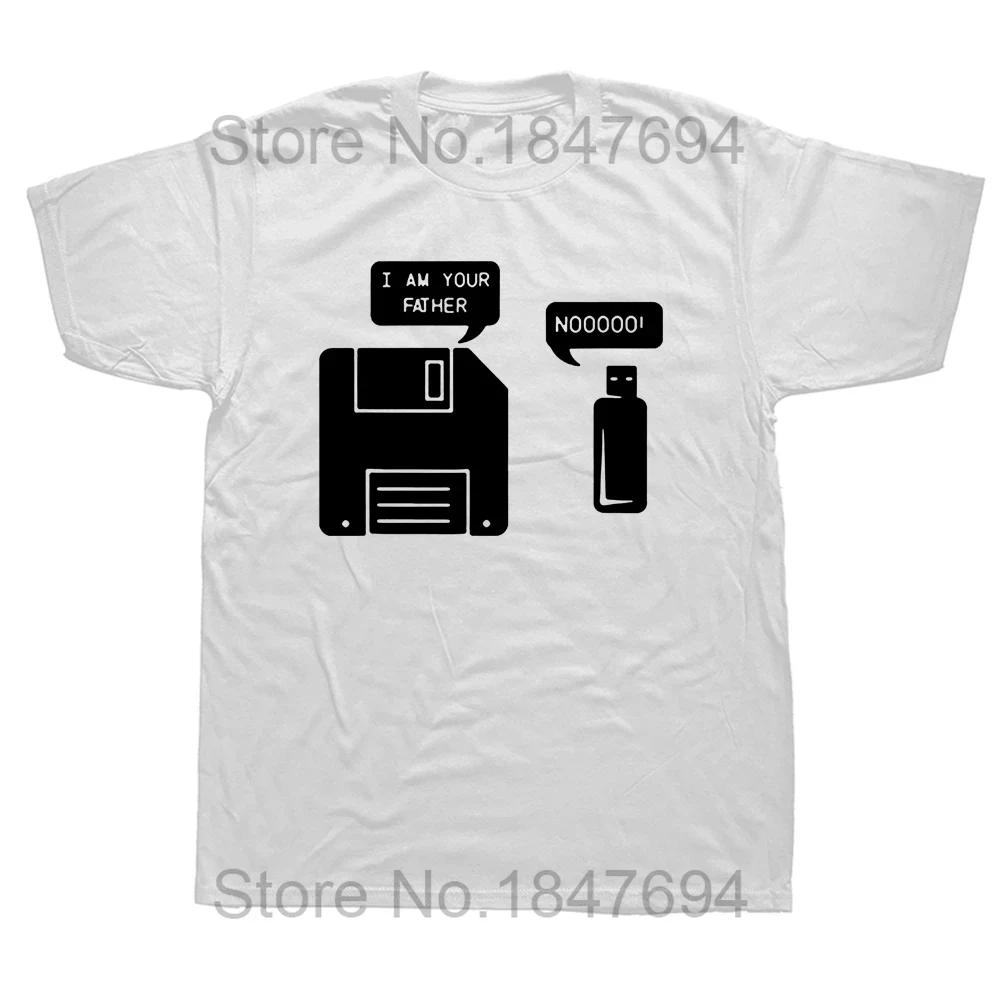 Ich bin dein Vater Shirt USB Diskette Computer Geek T-Shirts Grafik Baumwolle Streetwear Kurzarm Geburtstagsgeschenke T-Shirt