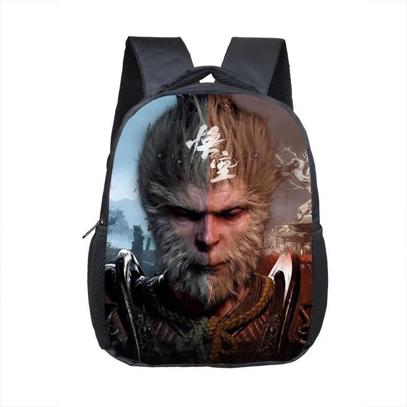 Adorable 2024 Black Myth Wukong Cartoon Backpack For Kids Age 3 To 5 With Breathable Design
