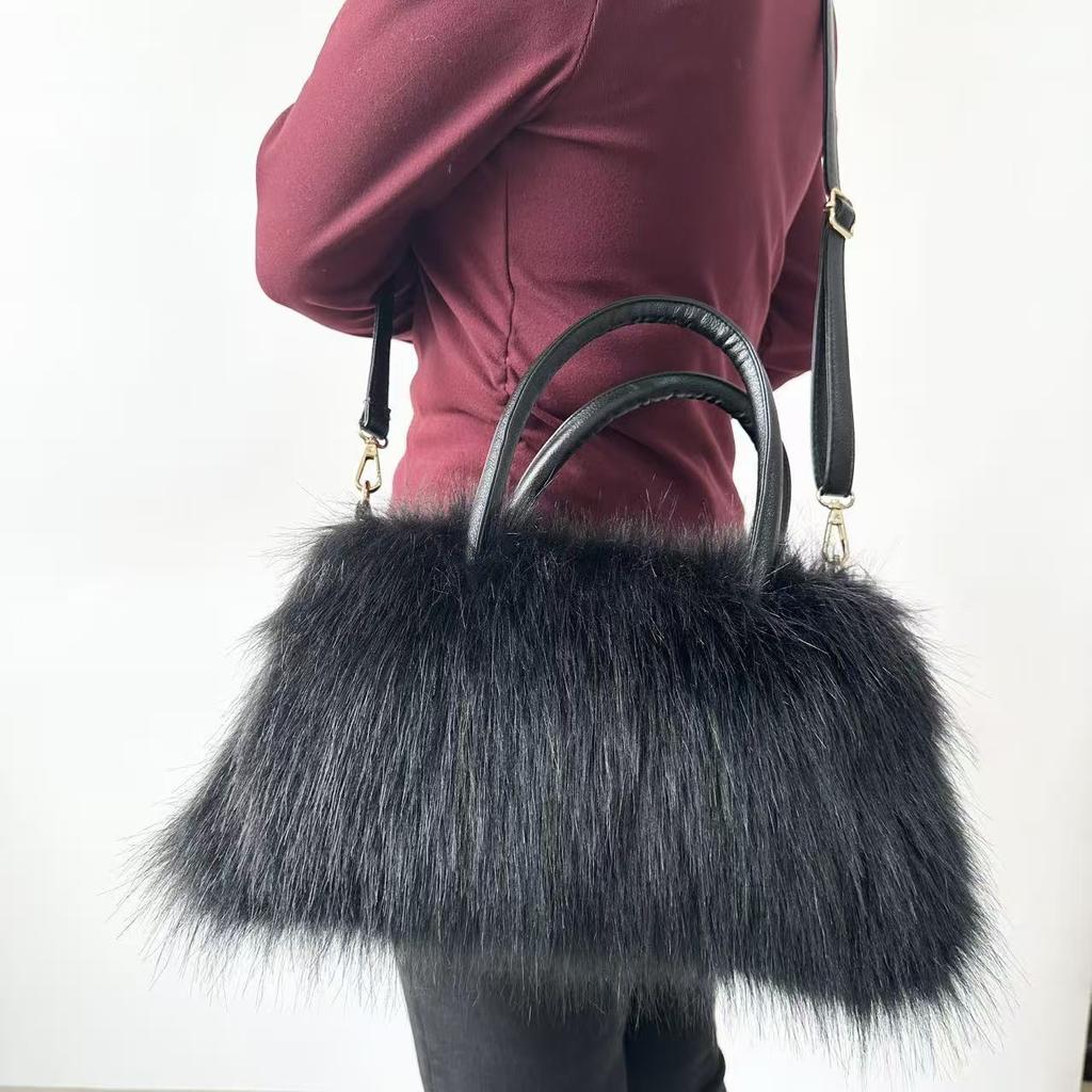 Neue Herbst-/Winter-Plüsch-Tragetasche - Modische Damen-Handtasche aus Kunstpelz