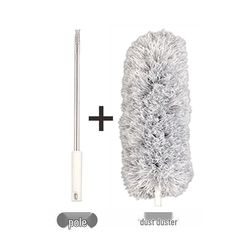 Retractable Chicken Feather Duster with Bendable Long Handle for Car and Home Cleaning