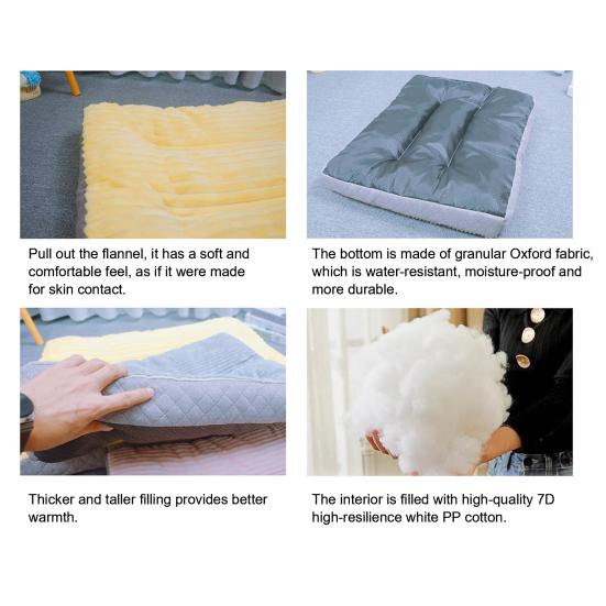 Stuffed Pet Mat Bed Warm Crate Pad Cat Sleeping Mat Machine Washable Cushion