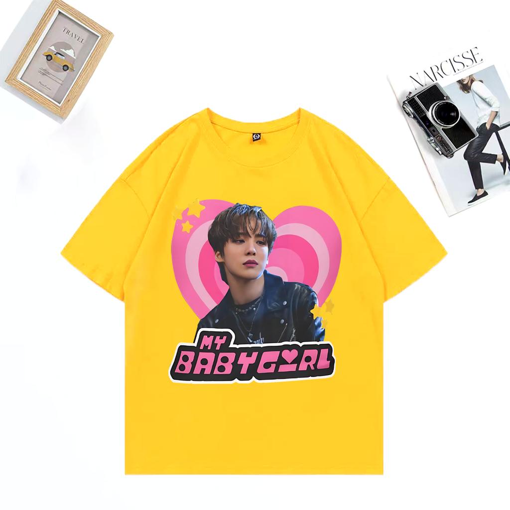 Ateez Yunho Youth Y2k Babygirl Graphics T Shirt Men Women Vintage 100% Cotton Short Sleeve T Shirt Unisex Casual Summer Tops