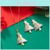 Holiday Christmas Earrings And Necklace Jewelry Set With Electroplated Finish For Women