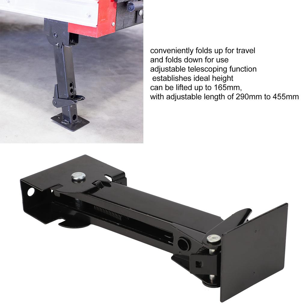 Folding Trailer Stabilizer Jack 650lbs Support 1000lbs Lifting Capacity 290-455mm Telescoping Adjustable Swing Down Outriggers