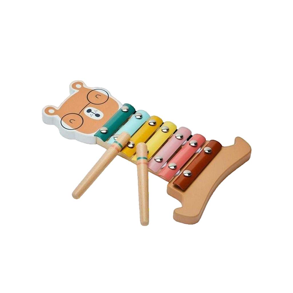 Toy Life Childrens/Kids Wooden Bear Toy Xylophone