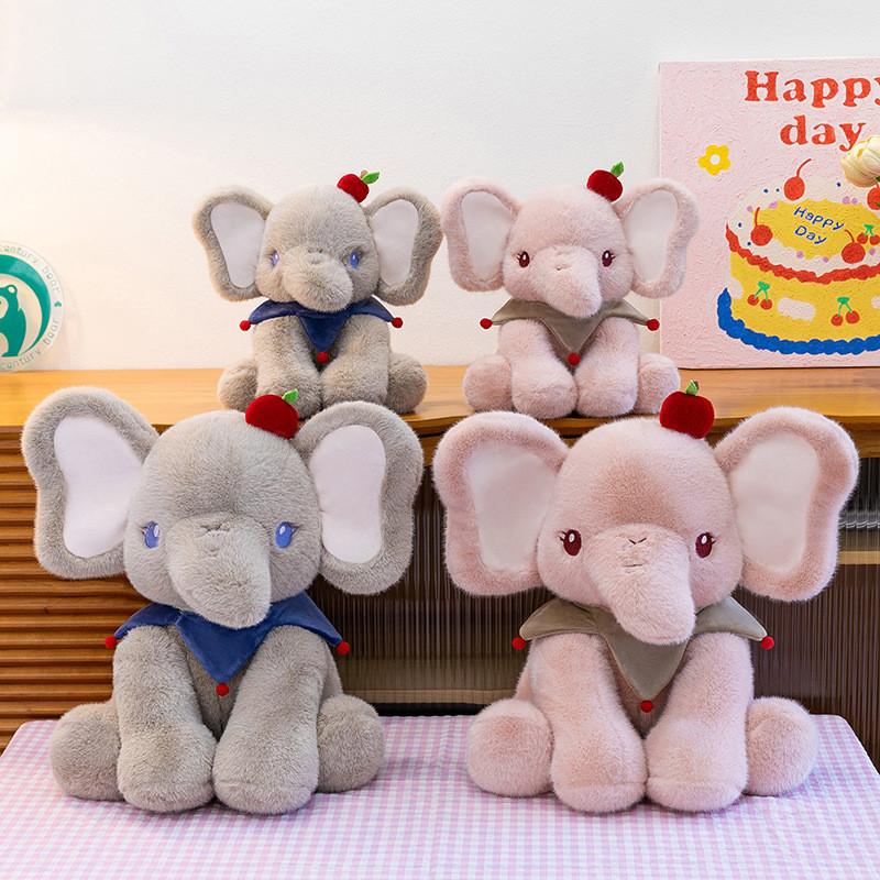 Cute Elephant Plush Toy With Soft Short Pile Fabric For Kids And Babies
