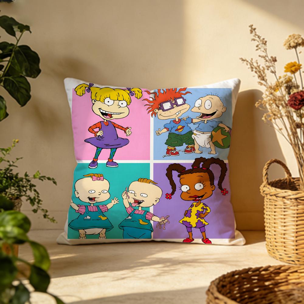 Trendy RRugratses Cushion Cover Versatile DoubleSided Pillow Case Fit for Sofa Bed Car Daily Decor