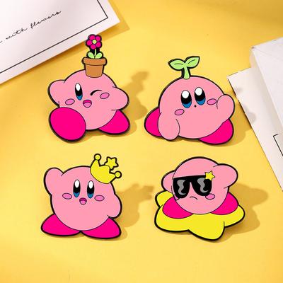 Cute Cartoon Star Kirby Brooch Fun Anime Star Kirby Metal Badge Clothes Accessories Event Gifts