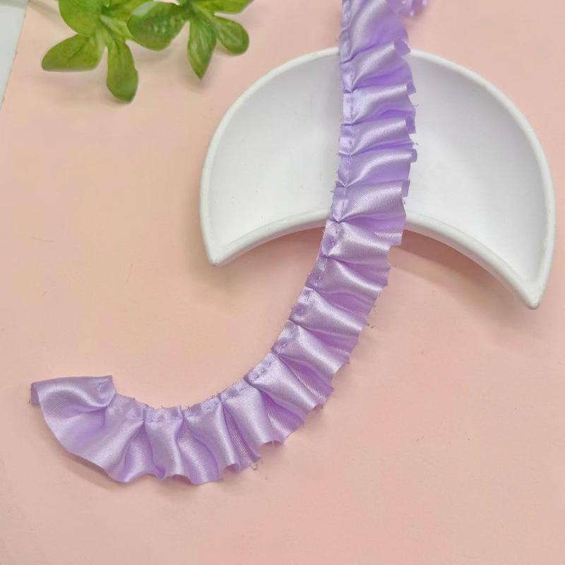 

2,5 см плісирована мереживна обробка з листя лотоса - аксесуар із зашифрованим мереживом ручної роботи своїми руками фіолетовий