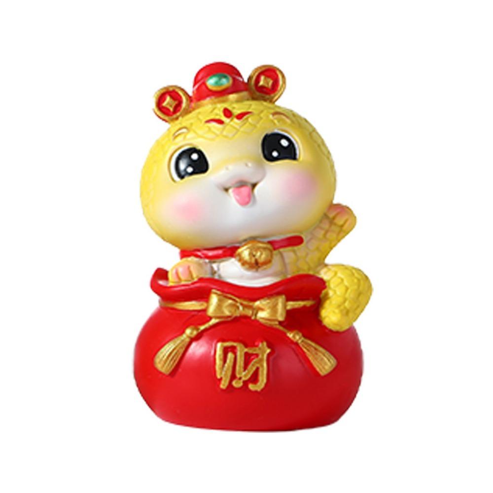 Mini Cartoon Snake Figurines Resin Car Interior Ornament Cute Snake Ornament  Spring Festival